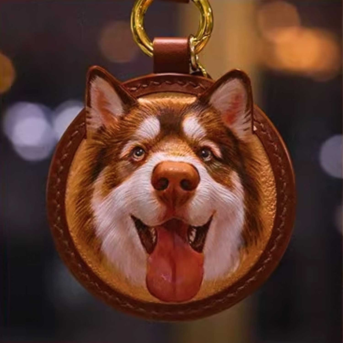 Custom 3D Leather Pet Keychain-Inthemart.com